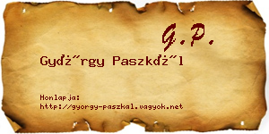György Paszkál névjegykártya
